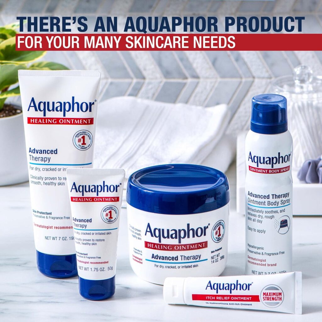 Aquaphor Healing Ointment - Dry Skin Moisturizer - Hands, Heels, Elbows, Lips - 7 oz. Tube