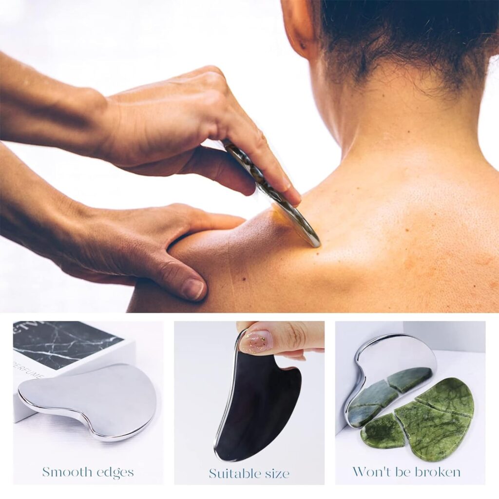 BAIMEI Cryotherapy Ice Roller and Gua Sha Facial Tools Reduces Puffiness Migraine Pain Relief, Skin Care Tools for Face Massager Self Care Gift for Men Women - Pink