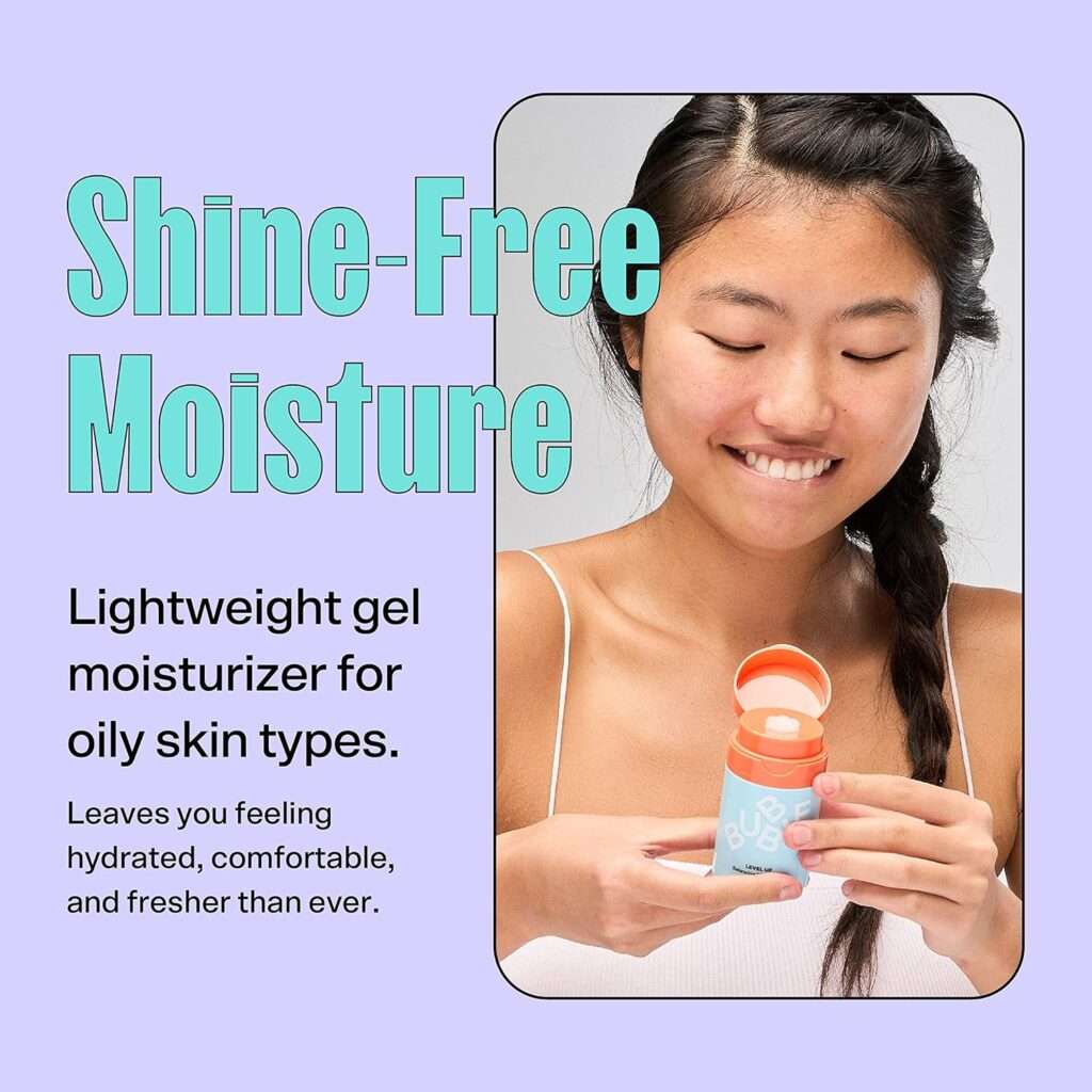Bubble Skincare Level Up Balancing Gel Moisturizer - Zinc PCA, Niacinamide + Yarrow Extract Improves Texture, Radiance  Restores Hydration - Shine-Free Face Moisturizer for Acne Prone Skin (50ml)