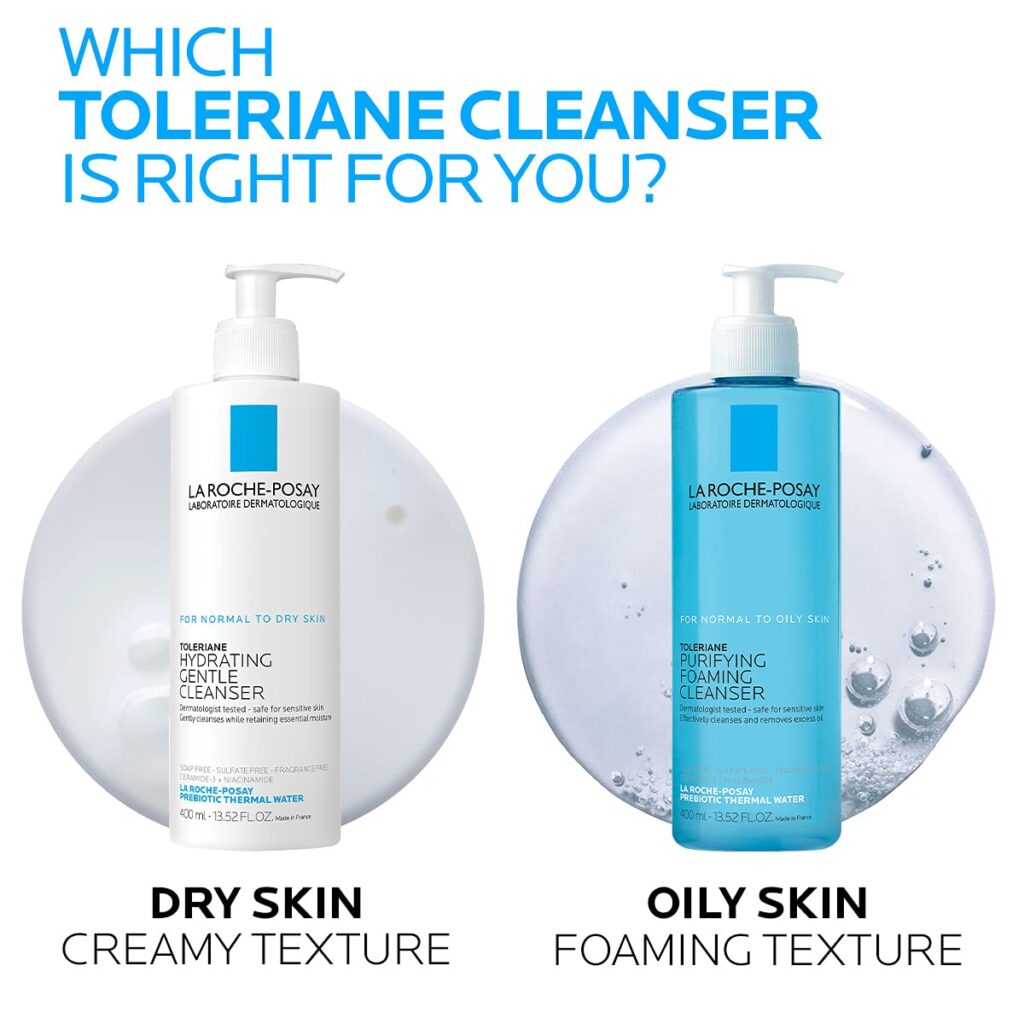 La Roche-Posay Toleriane Purifying Foaming Facial Cleanser, Oil Free Face Wash for Oily Skin and for Sensitive Skin with Niacinamide, Pore Cleanser Won’t Dry Out Skin, Unscented