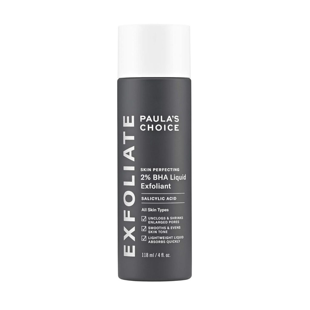 Paulas Choice Skin Perfecting 2% BHA Liquid Salicylic Acid Exfoliant, Gentle Facial Exfoliator for Blackheads, Large Pores, Wrinkles Fine Lines, Travel Size, 1 Fluid Ounce