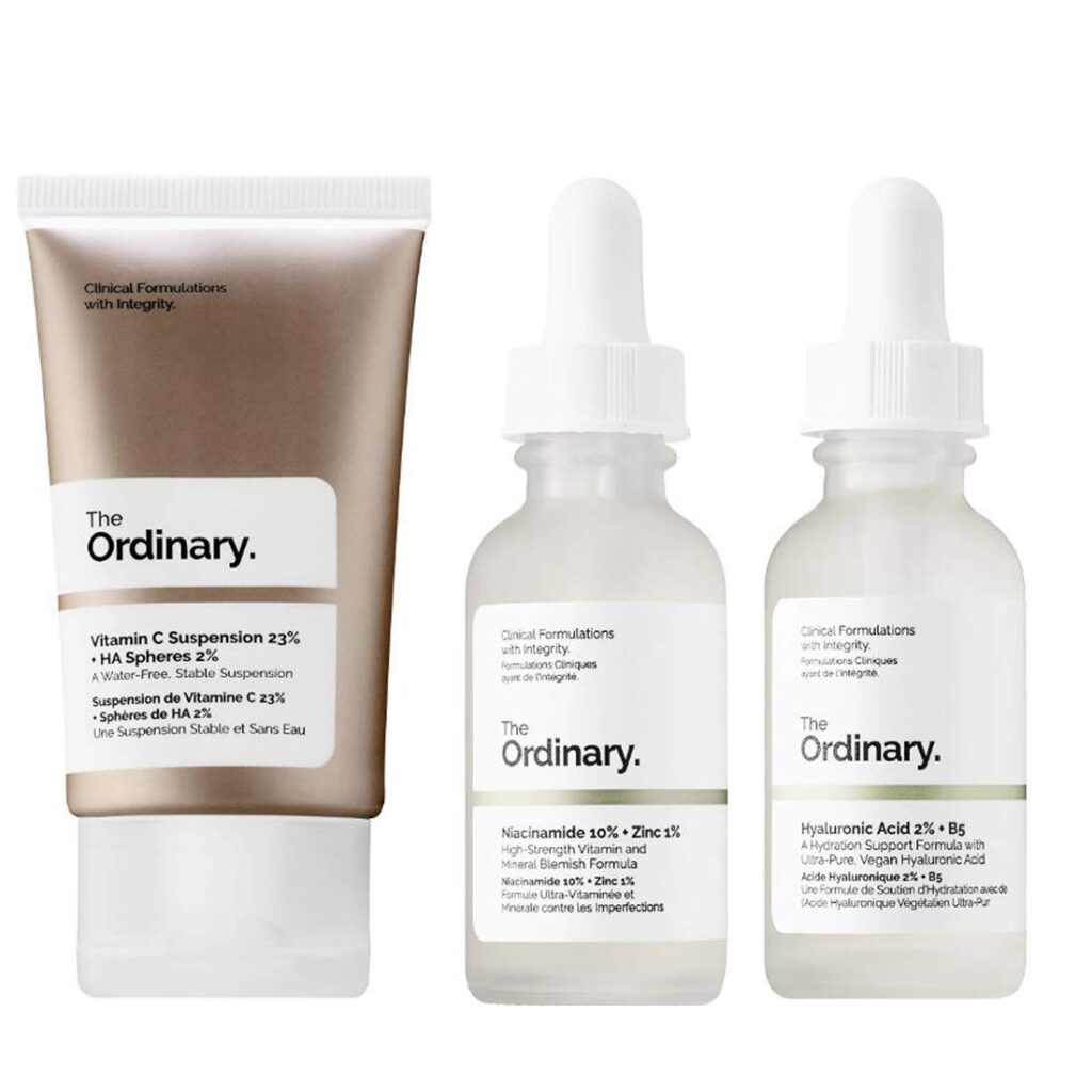The Ordinary Facial Treatment Set! Includes Vitamin C Cream, Hyaluronic Acid Serum and Niacinamide Serum! Brightens, Hydrates And Reduces Skin Blemishes! Vegan, Paraben Free Cruelty Free!