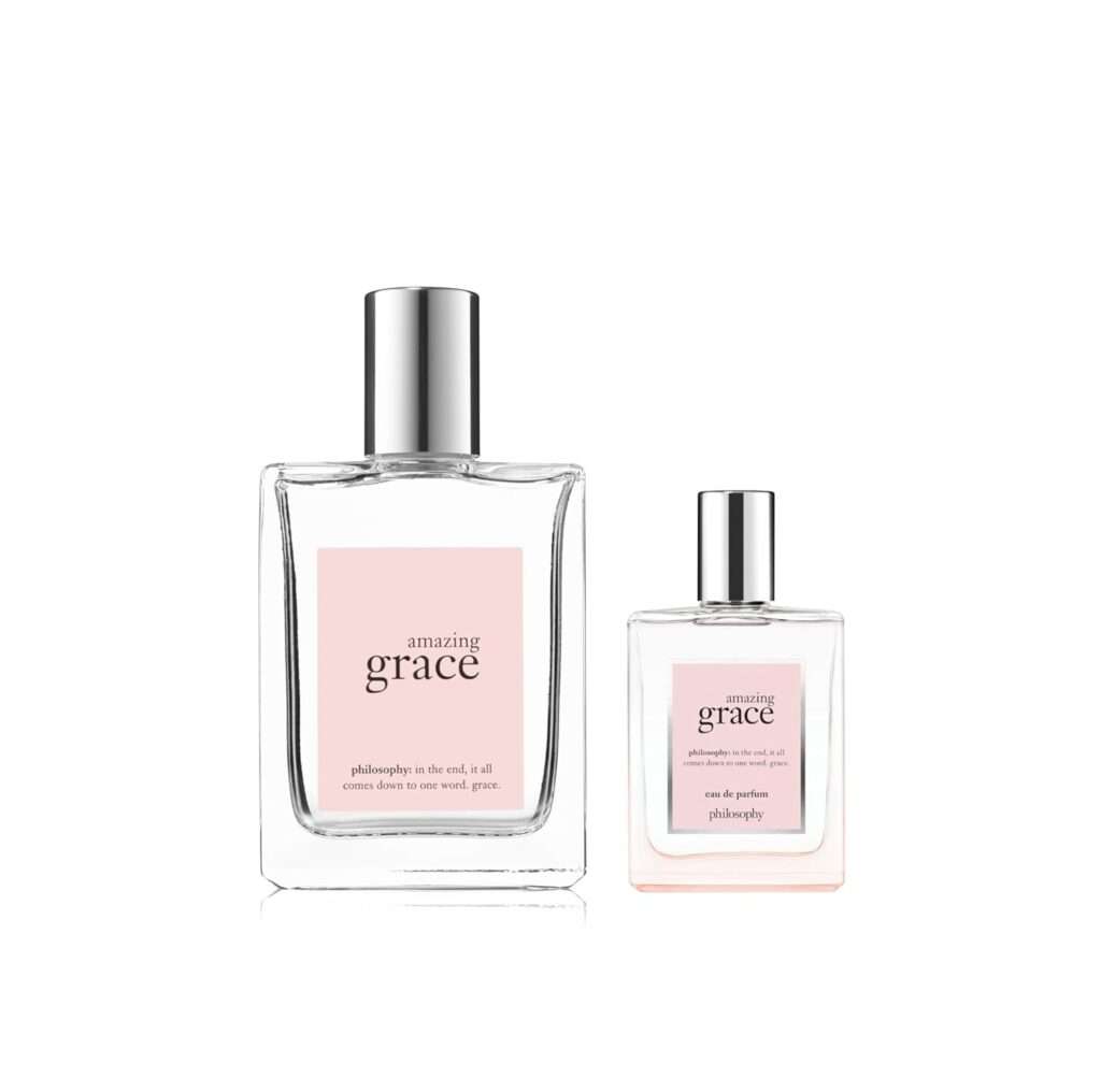 philosophy amazing grace eau de toilette bundle - Full Size Travel Size with notes of bergamont, lily and musk